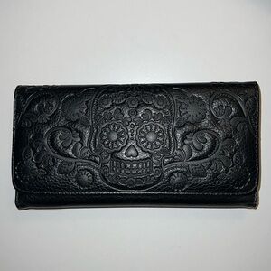 Loungefly Black Skull Floral Wallet